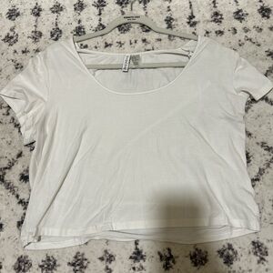White Short Sleeve Relaxed Crop T-Shirt
